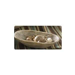  Small Whitewashed Treenware Oval Bowl: Home & Kitchen