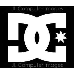 DC SHOES WHITE DECAL 6 X 6