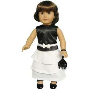   Black and White Evening American Girl doll Dress w Purse: Toys & Games