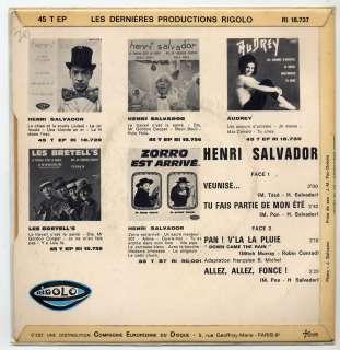 HENRI SALVADOR Allez fonce => Vinyl FRENCH EP 45 rpm  