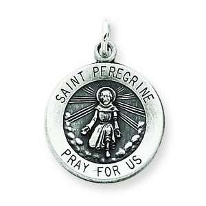  Sterling Silver St. Peregrine Medal: Jewelry