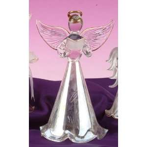  White Angel Cherub Crystal Glass Figurine Statue Model 