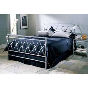   Black Platinum Finish King Size Wrought Iron Metal Bed