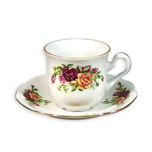  Fine China Espresso Cups and Saucers   Mary Anne Country 