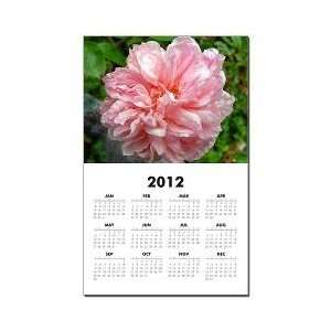  Pink Flower 2012 One Page Wall Calendar 11x17 inch on 