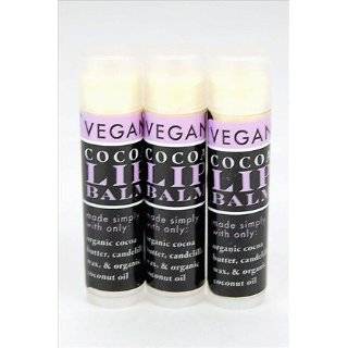 Vegan Lip Balm   Cocoa   3 Pk   Organic Healing Care for Dry, Cracked 