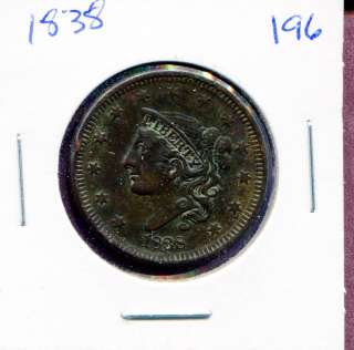 1838 Coronet Head Large Cent #D196  