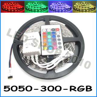 5M 300x 5050 SMD RGB LED Flexible Lamp Strip 500cm+ 24 key Free 
