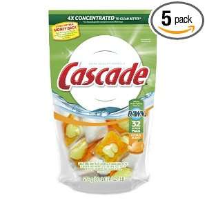 Cascade ActionPacs Dishwasher Detergent, Citrus Scent, 32 
