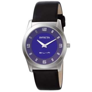 Invicta 5142 Watch Mens Sleek Slim Black Leather Watch  