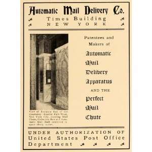  1905 Ad U S Post Office Automatic Mail Delivery System 