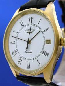 Mans Vintage Longines Gold Plated Watch W/Roman Dial (55000)  
