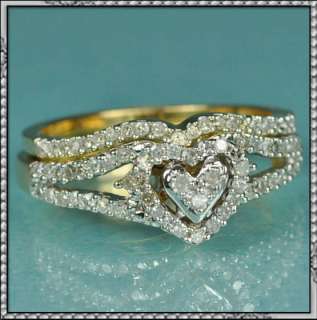 NEW 10K GOLD 0.33CT GENUINE DIAMOND BRIDAL WEDDING SET  