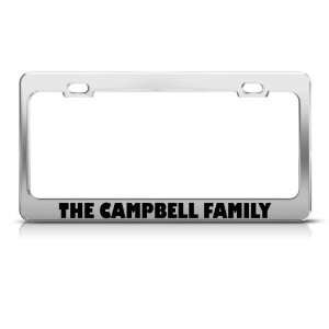 The Campbell Family license plate frame Stainless Metal Tag Holder