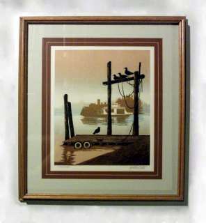 Walton Butts signed Serigraph Titled Crossing  