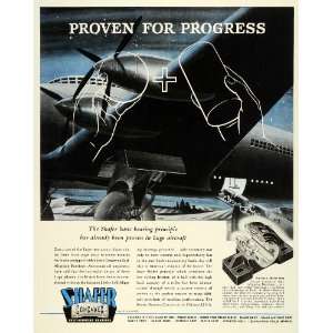  1943 Ad Shafer Concavex Bearings Military Aircraft Air Force 