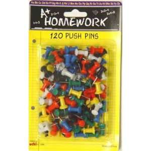  Push Pins   assorted colors   120 count
