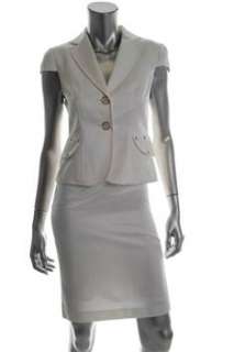 Tahari ASL NEW Davis Petite Skirt Suit White Embellished 14P  