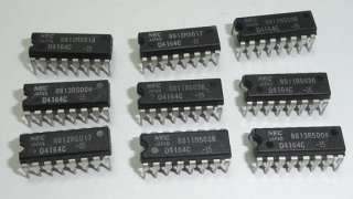 Lot of 9 Pieces NEC D4164C 15 16 Pins DIP 64K x 1  