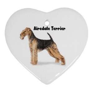 Airedale Terrier Ornament (Heart)