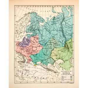  Ethnographical Map European Russian Empire Ninth Century Western 
