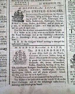   WARRANT King George III 1775 UK Newspaper Report from Philadelphia