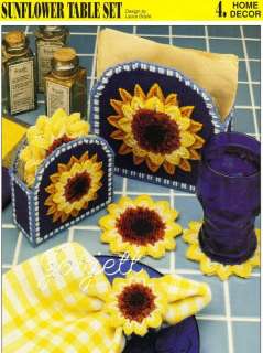 Sunflower Table Set, Annies plastic canvas patterns  