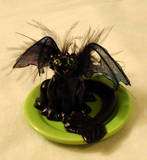   Dragon Toothless OOAK Polymer Clay Sculpture Movie Night Fury  