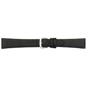   : Ladies 6.5mm Smooth Black Genuine Calf Leather Watch Strap: Jewelry