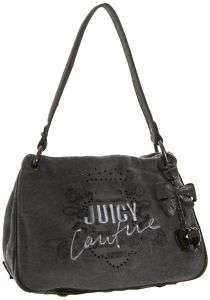 NEW!! Juicy Couture Velour Shoulder Handbag, Gray, NWT  