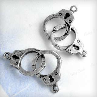 15x wholesale Handcuffs Fashion Links connector Antique tibetan Silver 