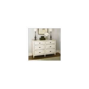   Treasures Antiqued White Criss cross Drawer Chest: Home & Kitchen