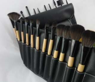 24 Pcs Cosmetic Brush Professiona Deluxe Make Up Set+ Roll Up Case 