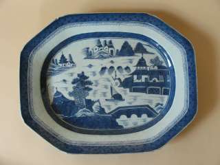   Chinese Export CANTON blue & white plate bowl DISH fine old porcelain