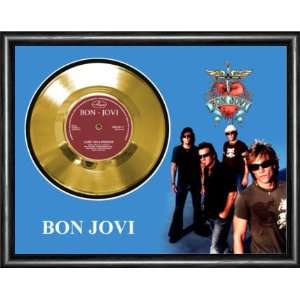  Bon Jovi Living On A Prayer Framed Gold Record A3 