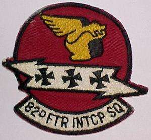 60s USAF *82nd Fighter Interceptor Squadron* Flight Jacket Patch 
