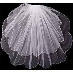   Tanday #7803 White Double Layer Bridal Wedding Veil 