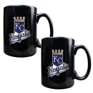  Kansas City Royals MLB 2pc Black Ceramic Mug Set   Primary 