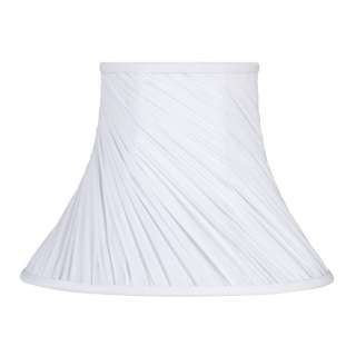 NEW 11 in. Wide Bell Shaped Lamp Shade, White, Faux Silk Fabric, Laura 