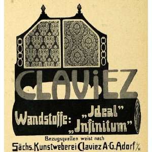 1914 Ad Home Decor Claviez Wall Weaving Artwork Munich Decor Pattern 