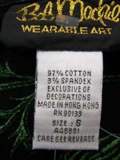 NWT Bob Mackie Blk Travel Pant Suit Cotton Spandex SzS  