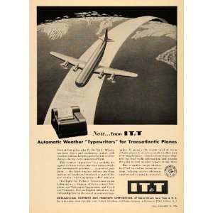 1956 Ad International Telephone Telegraph Plane Weather 