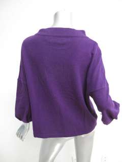 Marni Purple High Neck Oversized Long Sleeve Cashmere Sweater 40 