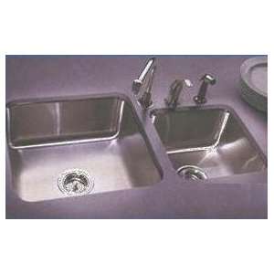 Just Offset Bowl Undermount Group Stainless Steel Sink, UODL 1832 A R 