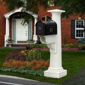  Statesville Mailbox Post Color White Patio, Lawn 