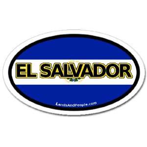  El Salvador Flag Car Bumper Sticker Decal Oval: Automotive
