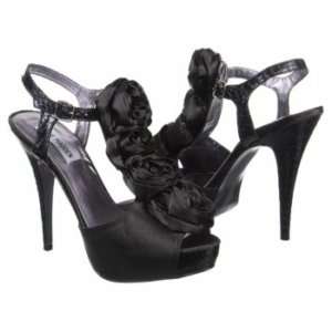 Steve Madden Womens P Dyno Black Satin Platform Heels Shoes all sizes 