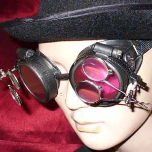   Goggles Glasses pewter red magnifying lens 2x: Everything Else