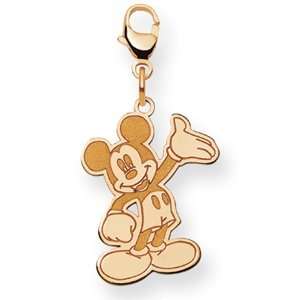 Waving Mickey Charm 3/4in   Gold Plated/Gold Plated Sterling Silver
