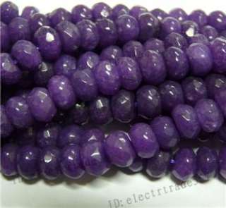 5x8mm Faceted Purple Jade Abacus Beads Gem 15 YI1048  
